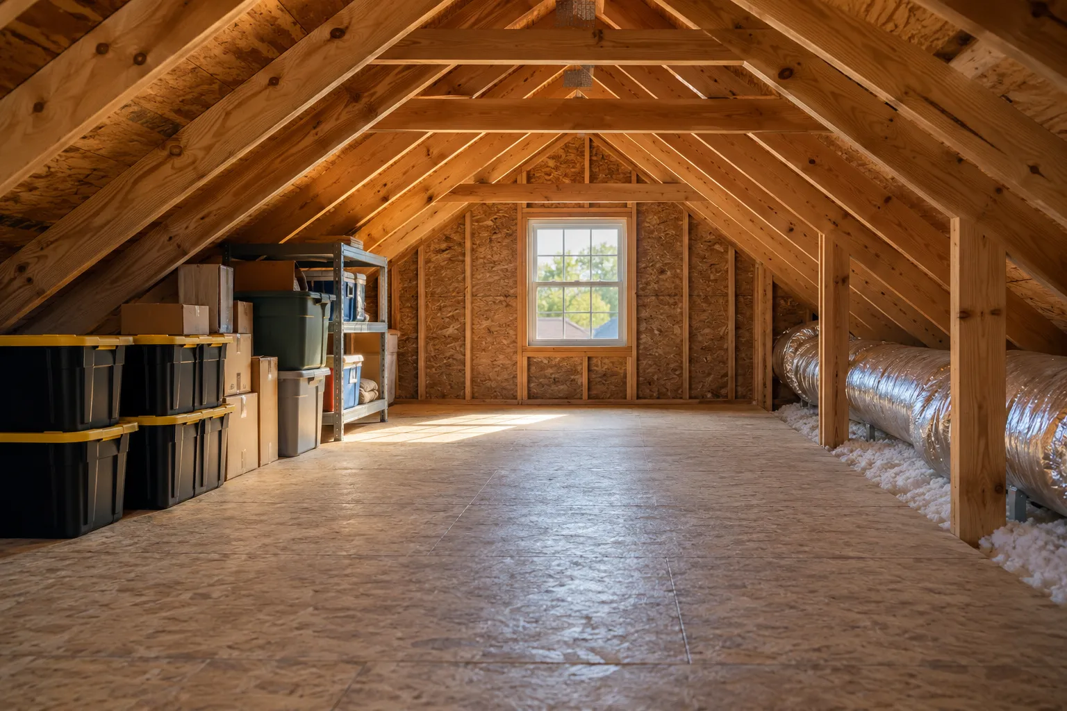 Residential space organized after attic cleanout planning